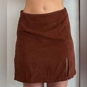 SHEIN Brown Mini Pencil Skirt with Slit for Casual Wear
